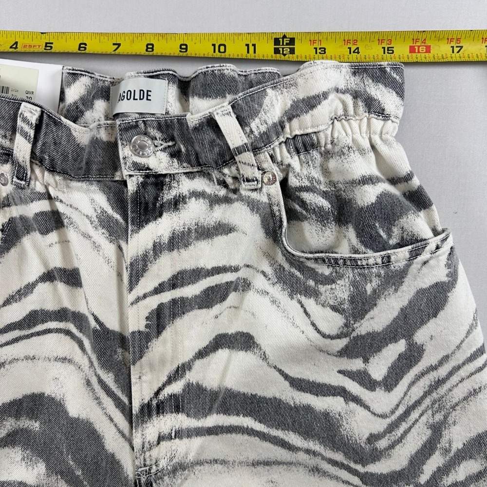 AGOLDE Lyonne Jeans Womens 30 Quiver Black Zebra Print Wide Leg High Rise NWT - Picture 7 of 11